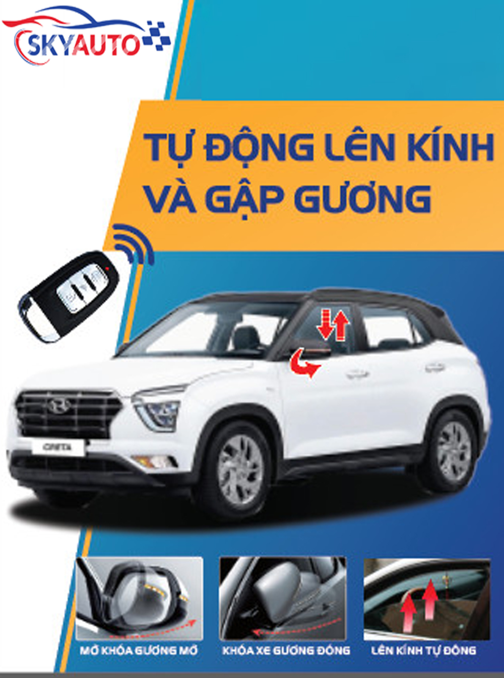 Gập gương lên kính cho xe ô tô Toyota
