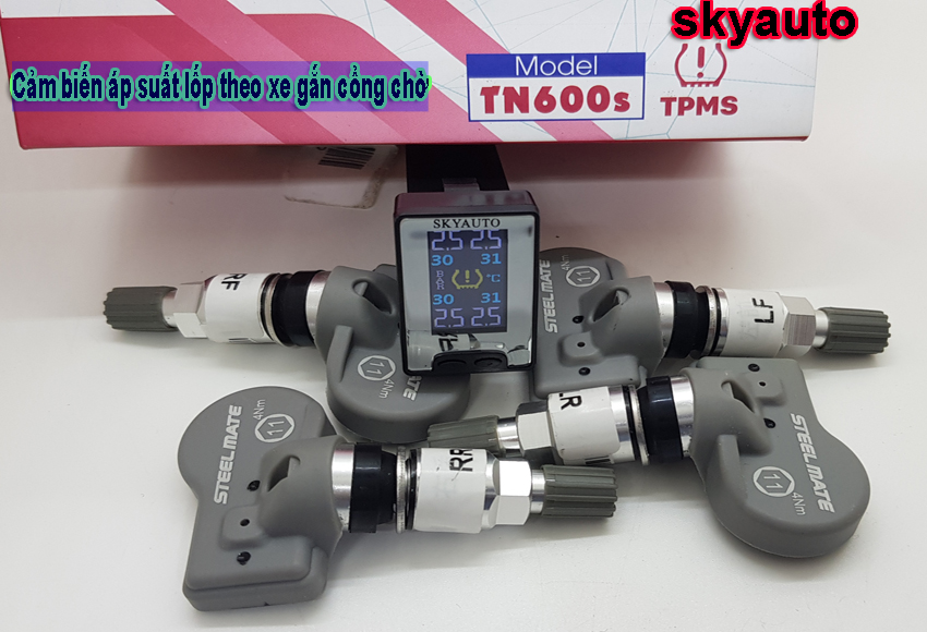 Cảm biến áp suất lốp lỗ chờ Steelmate- Skyauto.