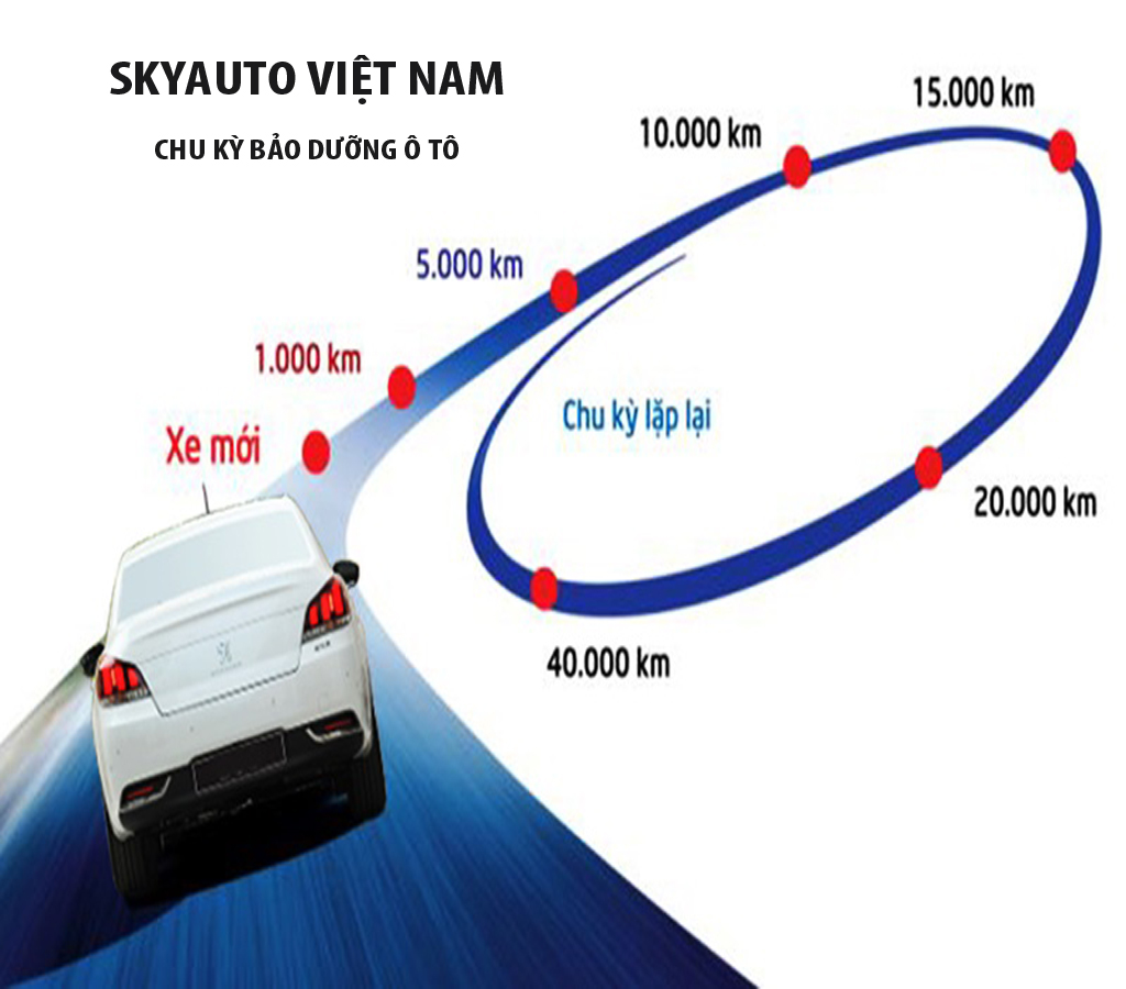 Các mốc bảo dưỡng xe ô tô theo km và thời gian- Skyauto Việt Nam