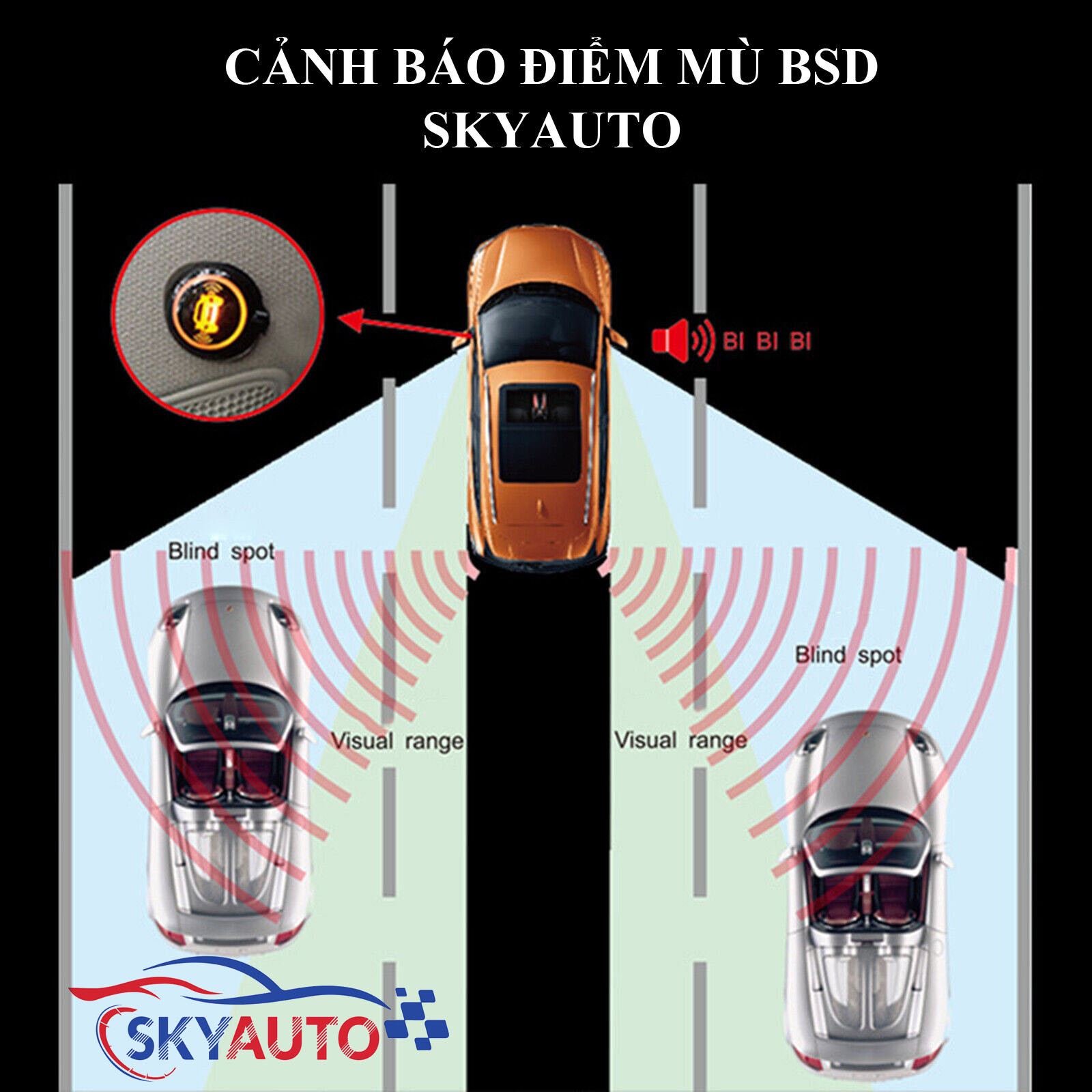 Hệ thống cảnh báo điểm mù chính hãng