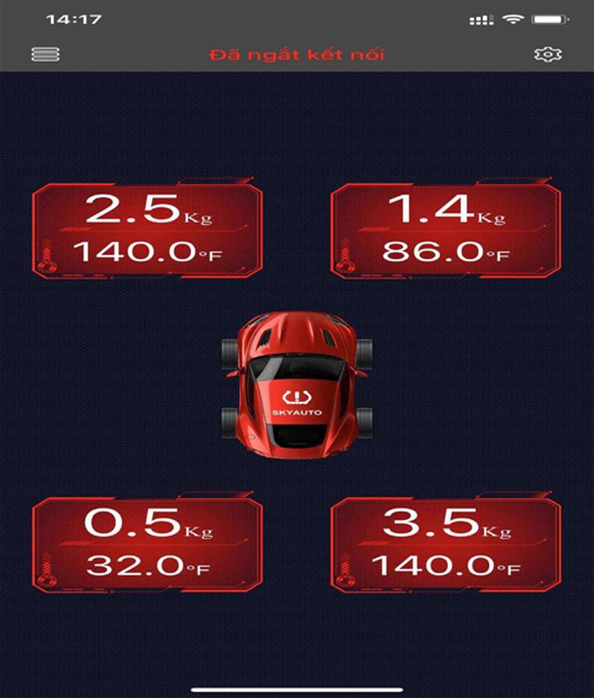 Xem cảm biến áp suất lốp trên App điện thoại như thế nào?? App Car Tpms- Cảm biến SKYAUTO