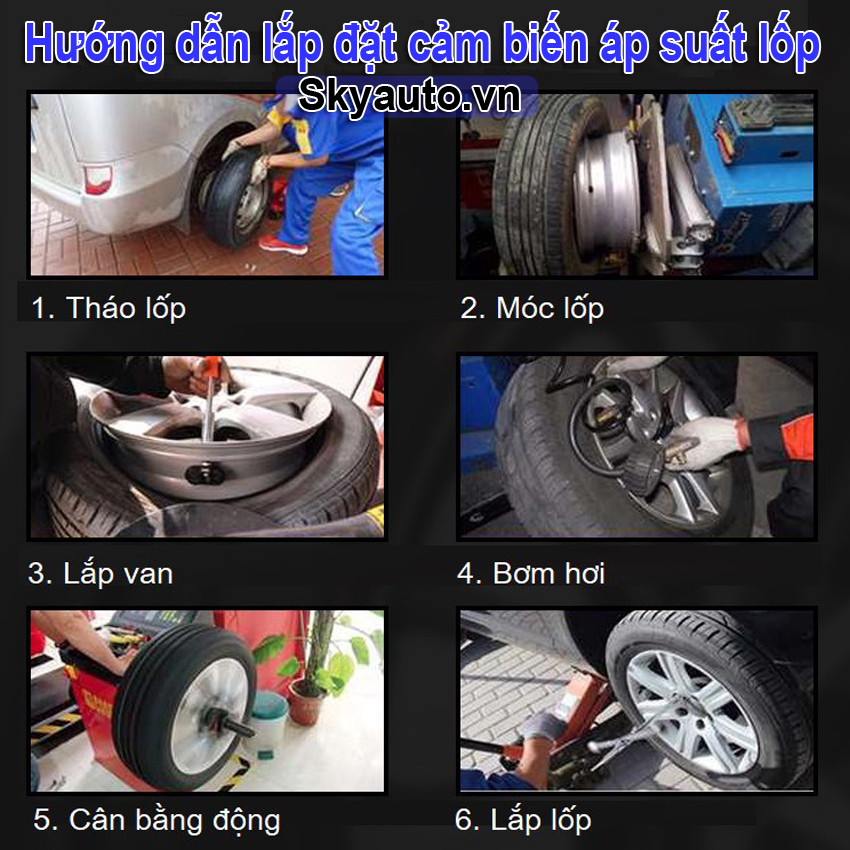 Hướng dẫn lắp đặt cảm biến áp suất lốp Skyauto- TPMS