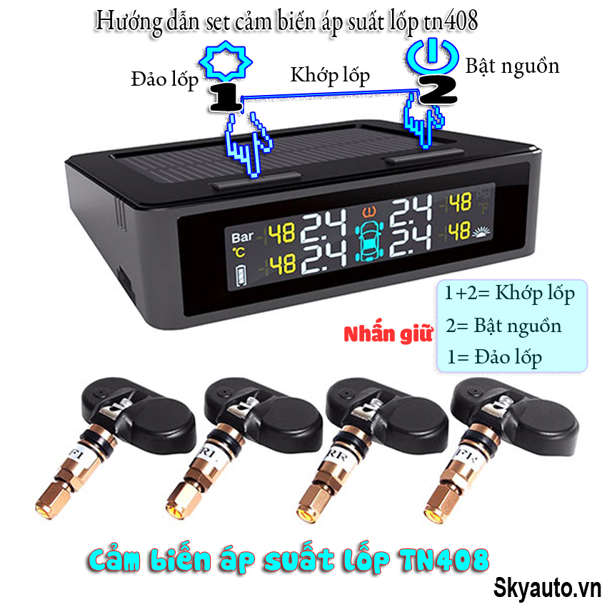 Hướng dẫn cài đặt và sử dụng cảm biến áp suất lốp TN408