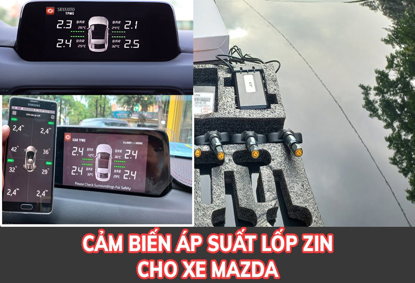 Cảm biến áp suất lốp chính hãng Mazda-Tích hợp màn hình Mazda