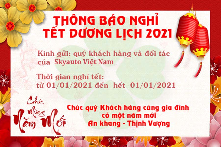 Thông báo lịch nghỉ Tết dương lịch 2021