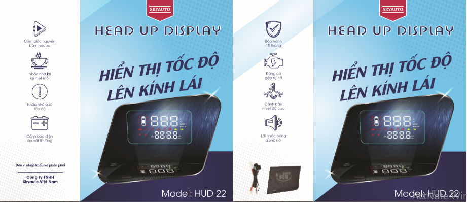 HUD zin theo xe ô tô SKYAUTO- Hiển thị tốc độ lên kính lái HUD
