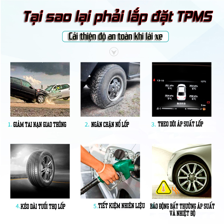 Tại sao phải lắp cảm biến áp suất lốp