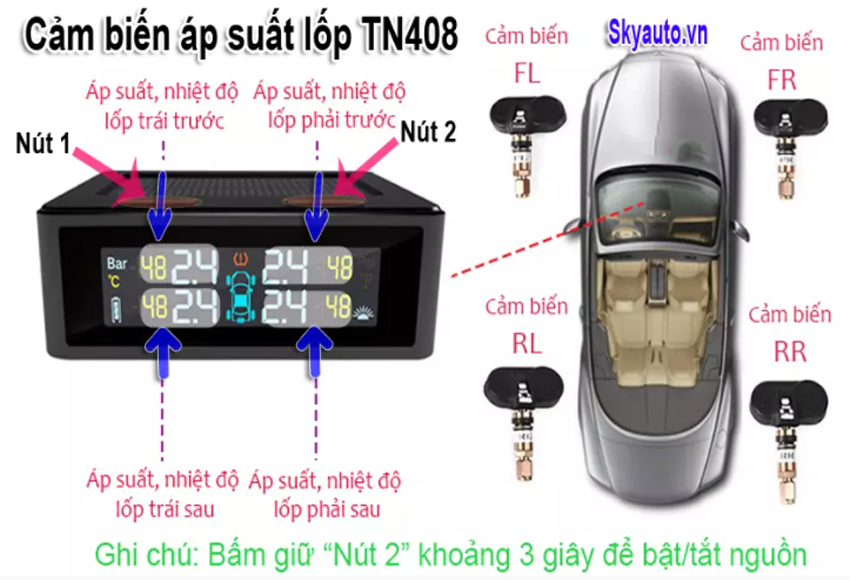 Cảm biến áp suất lốp bền nhất Việt Nam- SKYAUTO