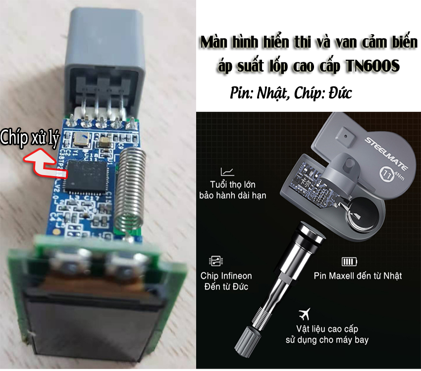 Cảm biến áp suất lốp zin theo xe Steelmate- skyauto