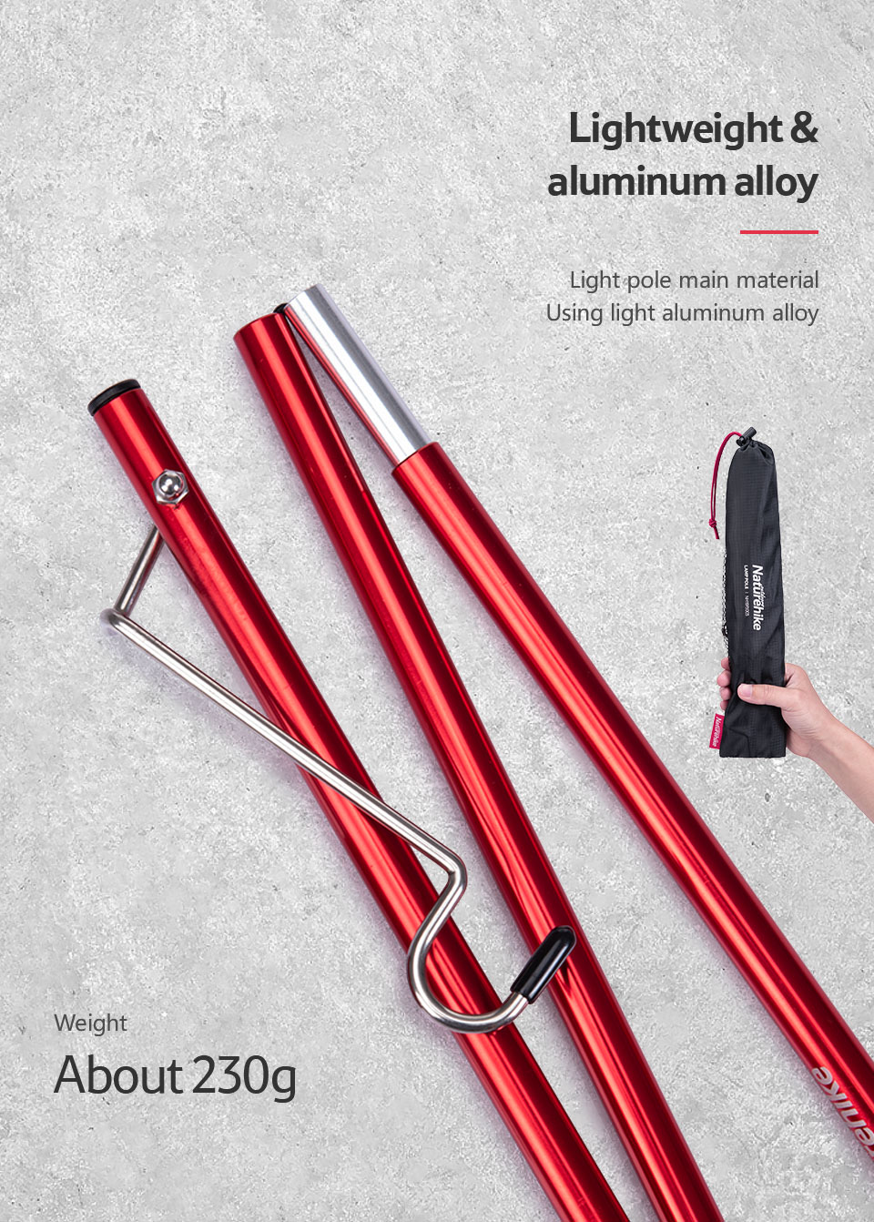 CỌC TREO ĐÈN CẮM TRẠI NATUREHIKE NH19PJ003