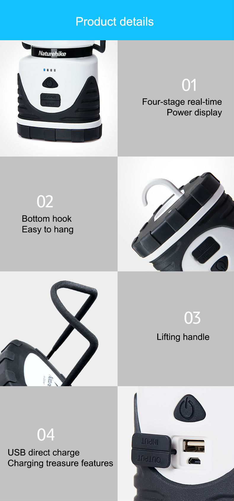 ĐÈN CẮM TRẠI DÃ NGOẠI NATUREHIKE NH19Y002-B