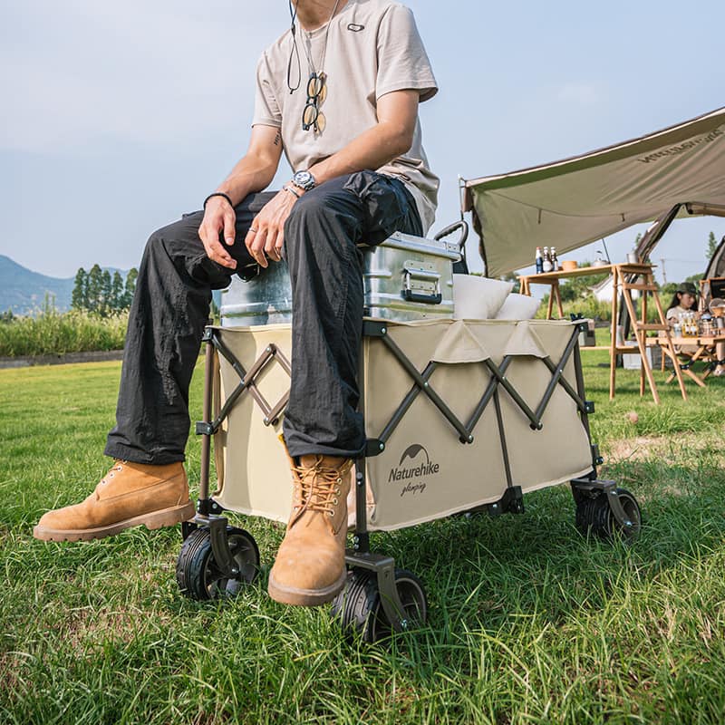 XE KÉO DÃ NGOẠI GLAMPING GẤP GỌN 4 CHIỀU NATUREHIKE NH20PJ005 BÁNH TO