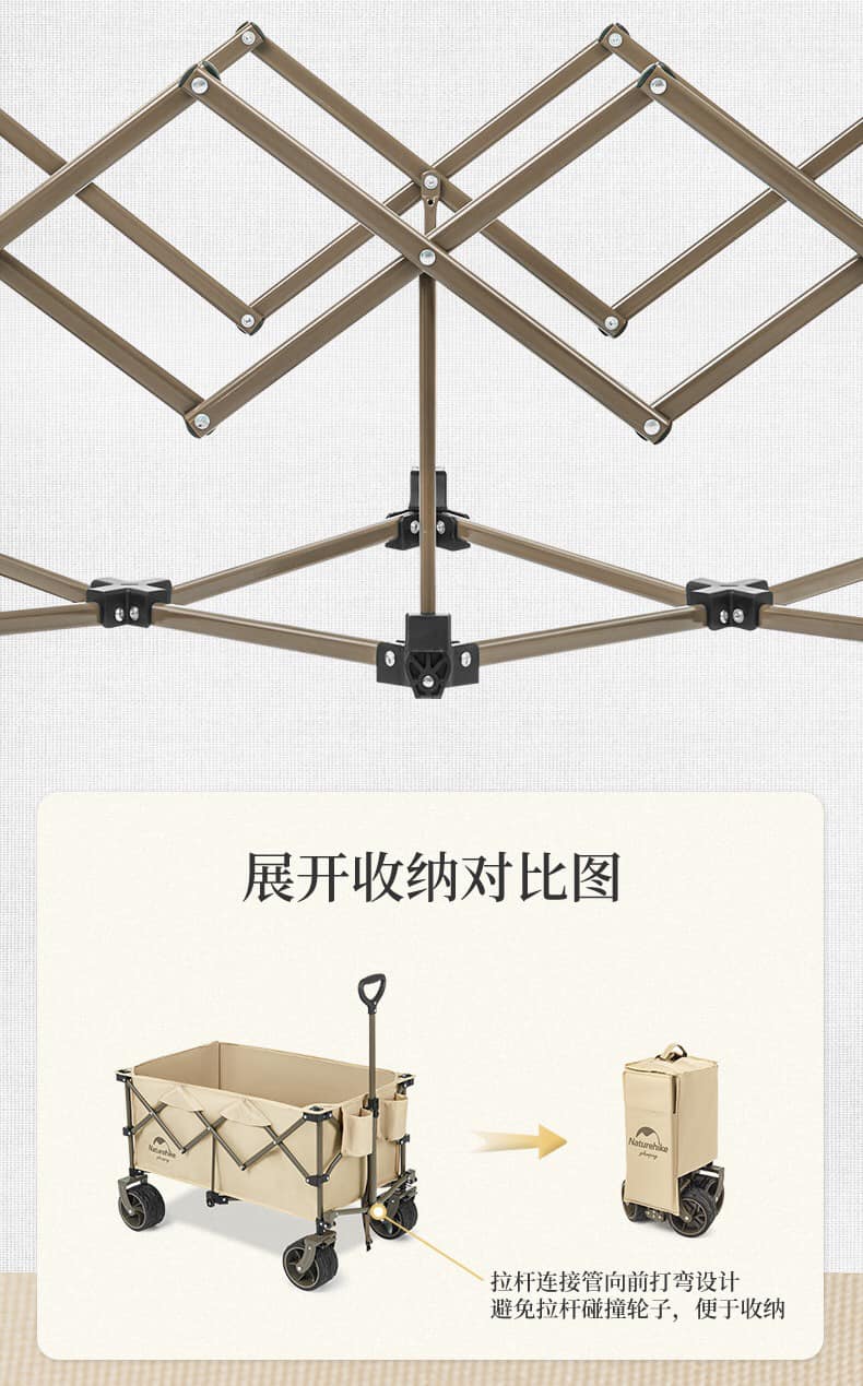 XE KÉO DÃ NGOẠI GLAMPING GẤP GỌN 4 CHIỀU NATUREHIKE NH20PJ005 BÁNH TO