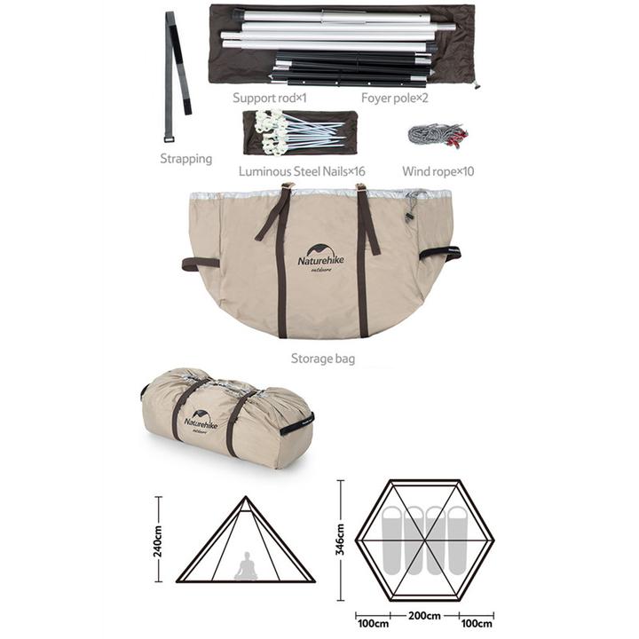 LỀU GLAMPING KIM TỰ THÁP 3-4 NGƯỜI NATUREHIKE NH20ZP013