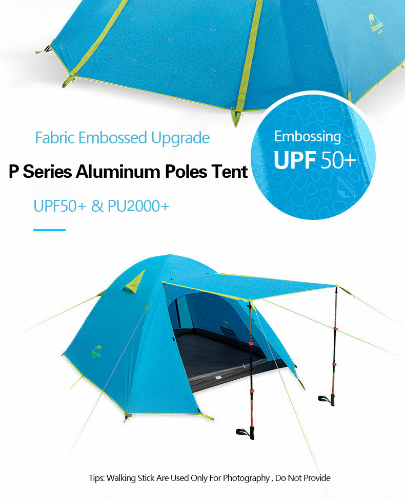 LỀU CẮM TRẠI 2 NGƯỜI 2 LỚP NATUREHIKE NH18Z022-P CAO CẤP