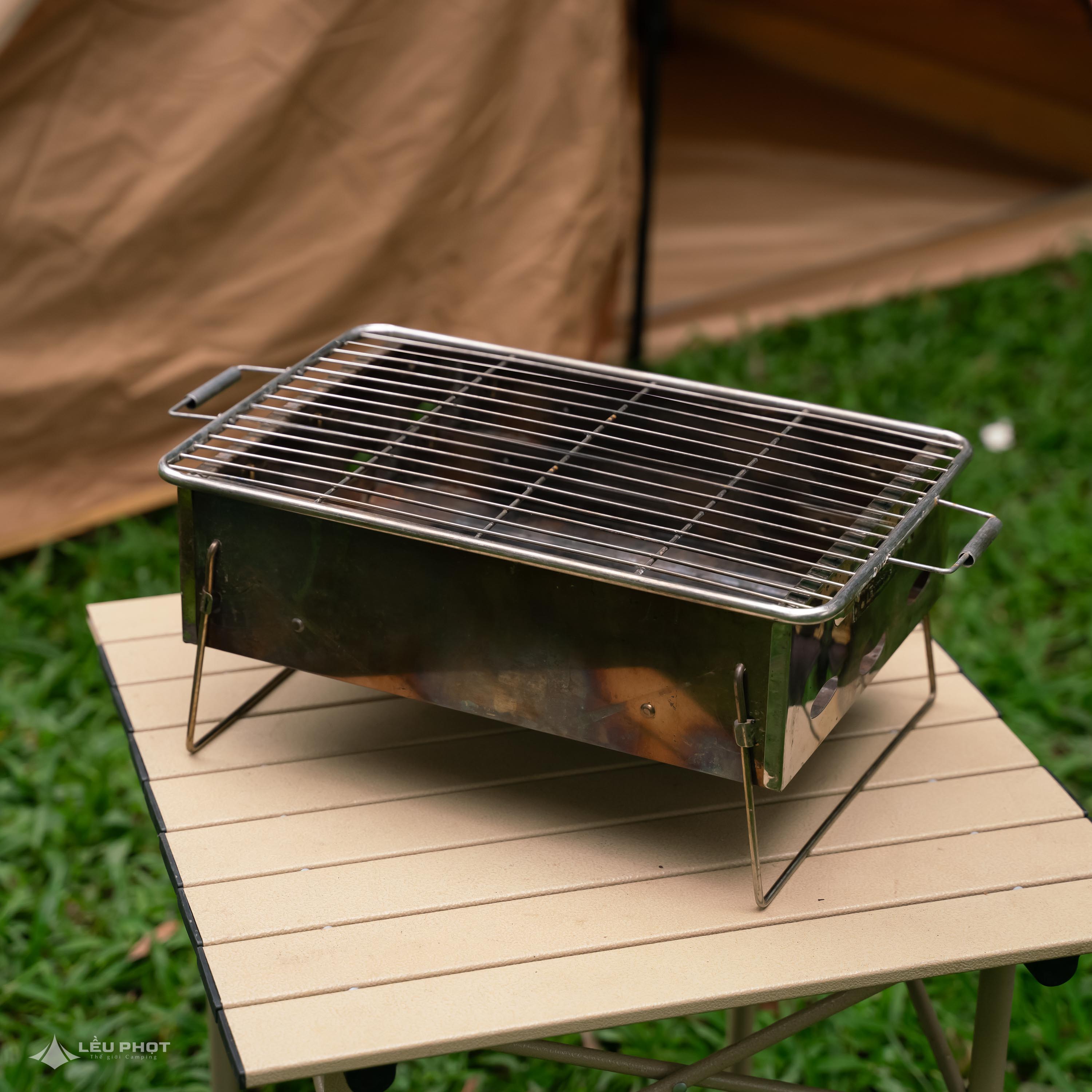 [CHO THUÊ_BN2] BẾP NƯỚNG THAN INOX SIZE VỪA CÓ CHÂN