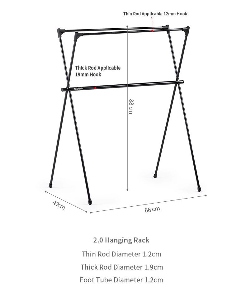 GIÁ TREO ĐỒ DÃ NGOẠI 2 TẦNG NATUREHIKE NH20PJ102