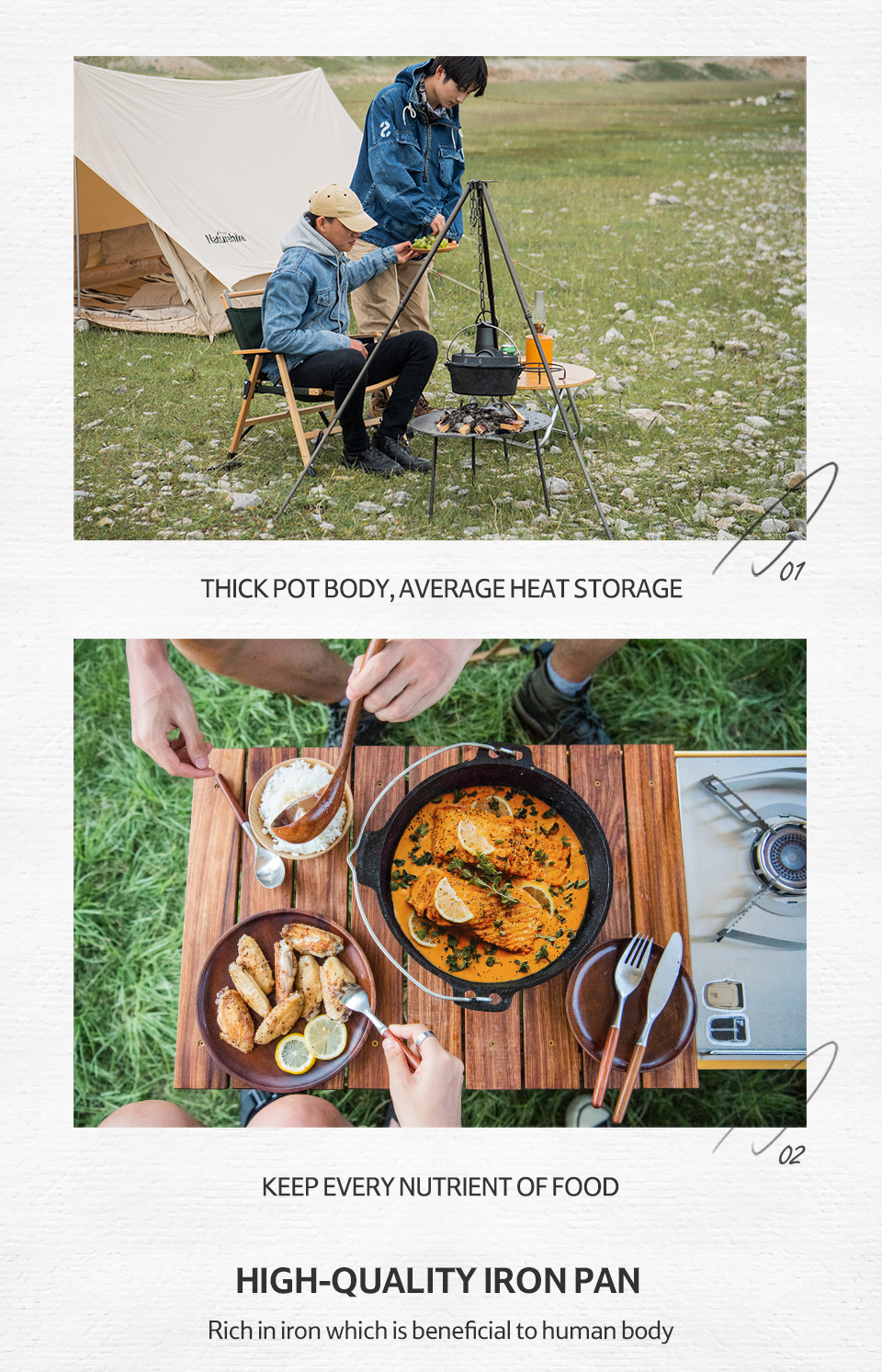 NỒI GANG CAST IRON NATUREHIKE NH20CJ011