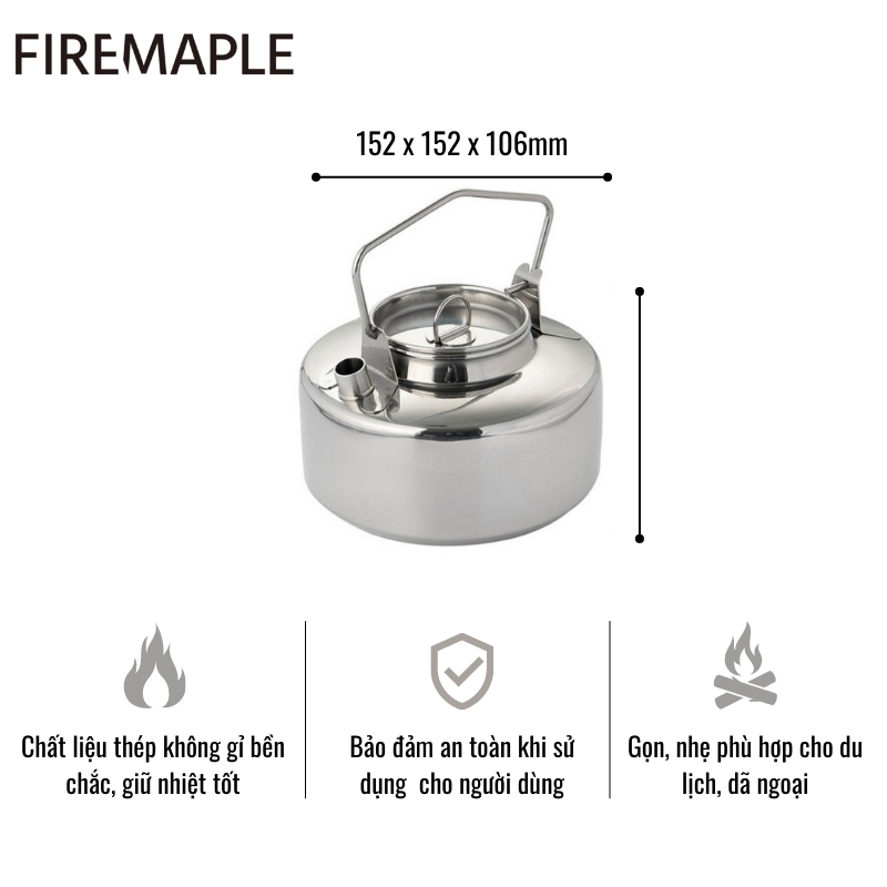 ẤM DÃ NGOẠI THÉP KHÔNG GỈ 1L FIRE-MAPLE ANTARCTI