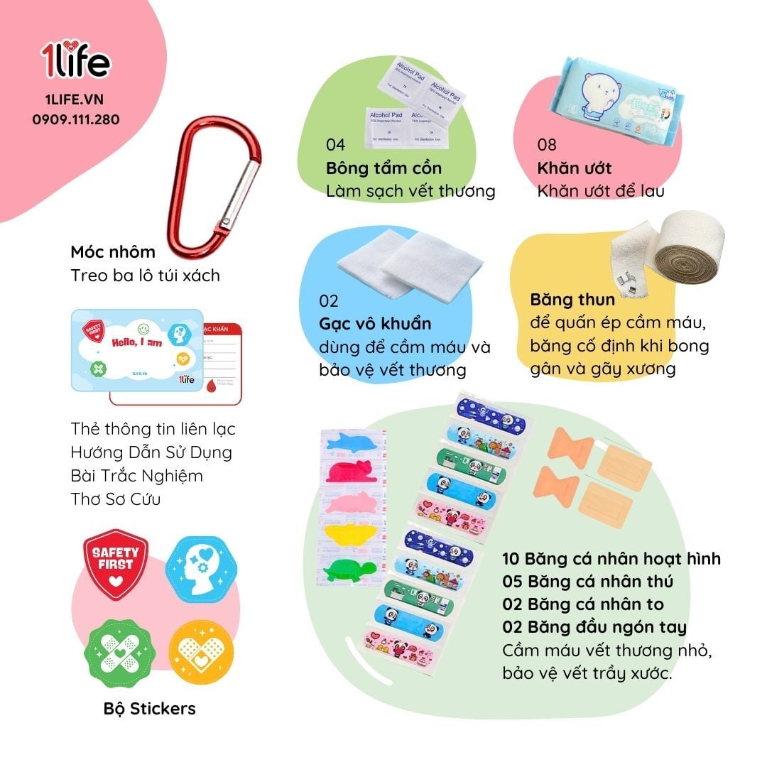 TÚI SƠ CỨU, TÚI Y TẾ MINI DÀNH CHO TRẺ EM