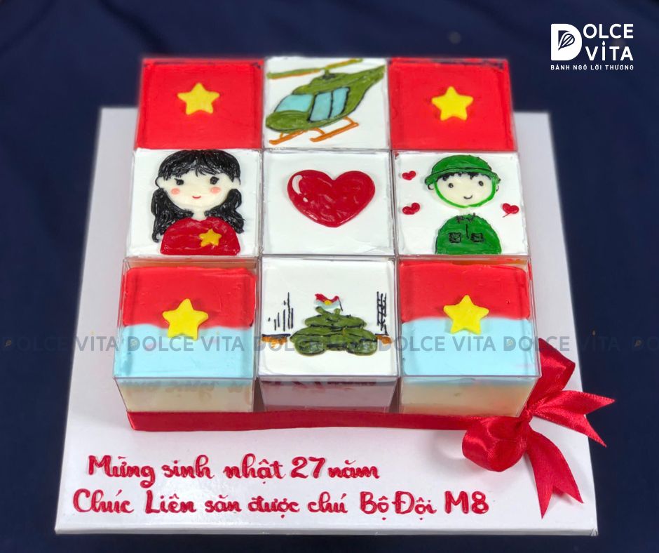 [3008] Set Bánh Ly Chủ Đề Quốc Kỳ Việt Nam Và Bộ Đội