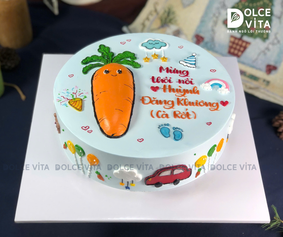[2091] (130) Bánh tạo hình Củ Cà Rốt đáng yêu tặng sinh nhật bé