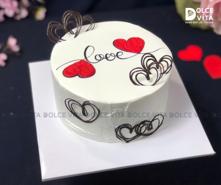 1056 Bánh trang trí trái tim dành tặng tình yêu
