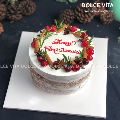 034 (20/30/40/50)Bánh Berry cake Giáng sinh (Noel/ Christmas)