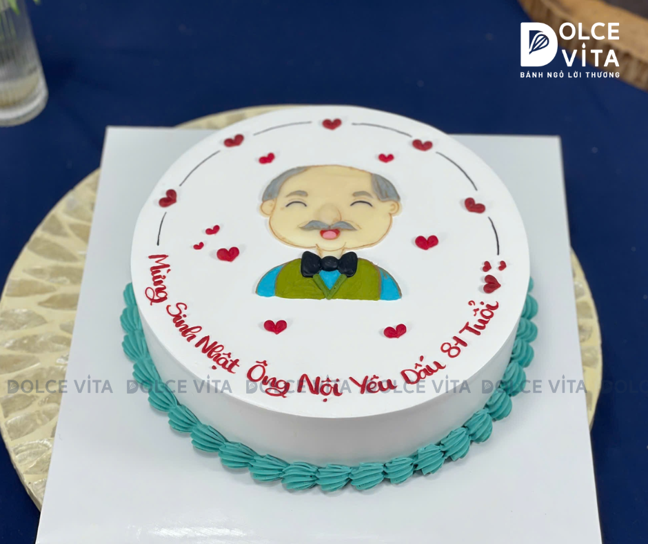 [1227] (50) Bánh kem vẽ hình ông – Món quà ý nghĩa cho ông nội, ông ngoại