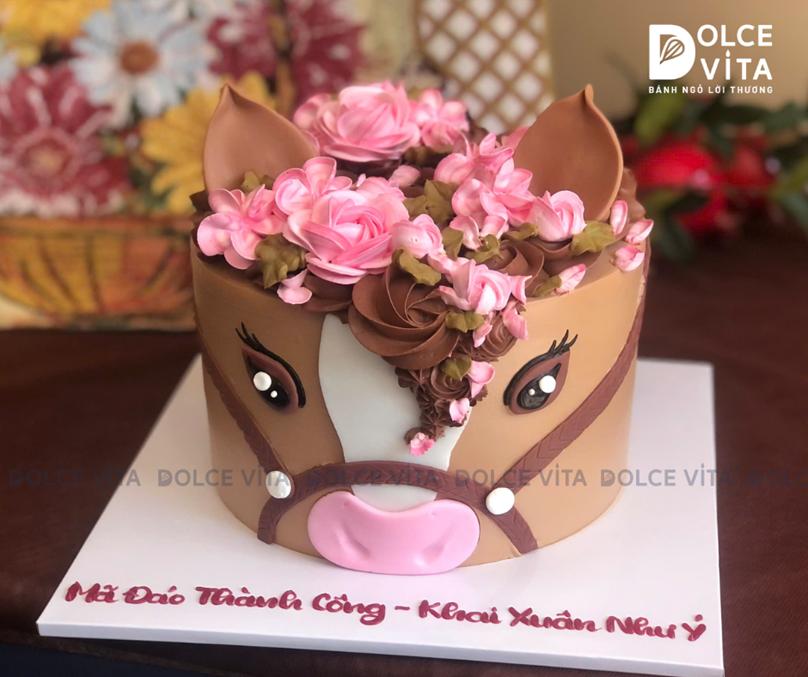 [2852] (150) Bánh kem tạo hình chú Ngựa cho nhiều dịp chúc mừng, thôi nôi, sinh nhật