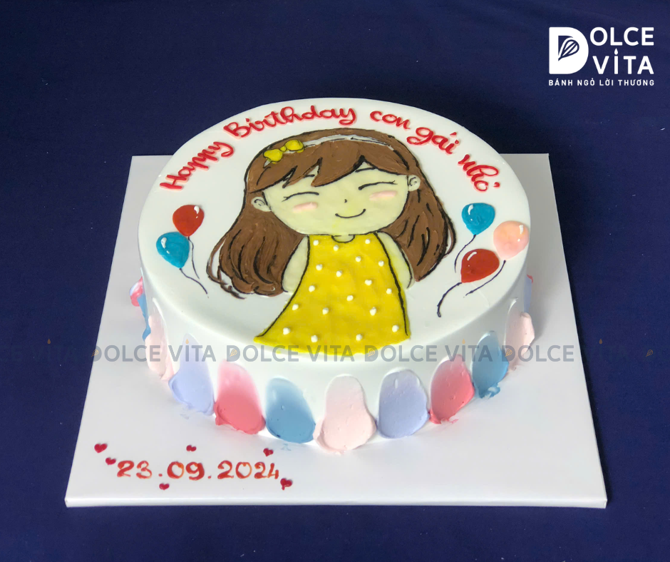 [604] (80) Bánh vẽ cô bé đáng yêu nhí nhảnh