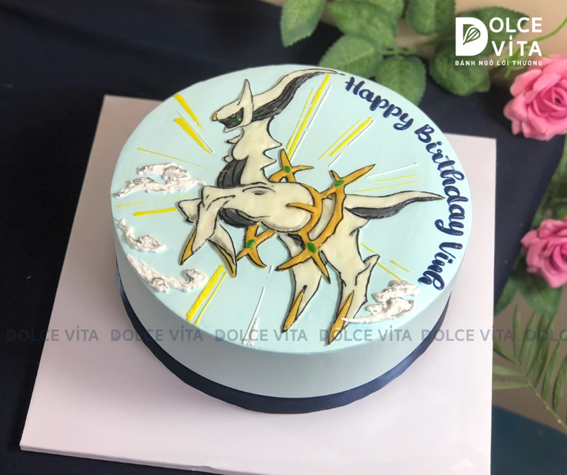 [2992] (90) Bánh kem vẽ Pokemon Arceus theo sở thích