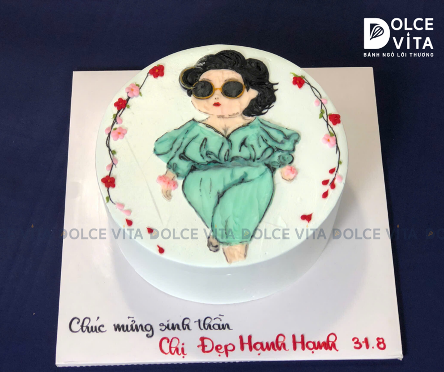 566 (80) Bánh vẽ chibi chị đại