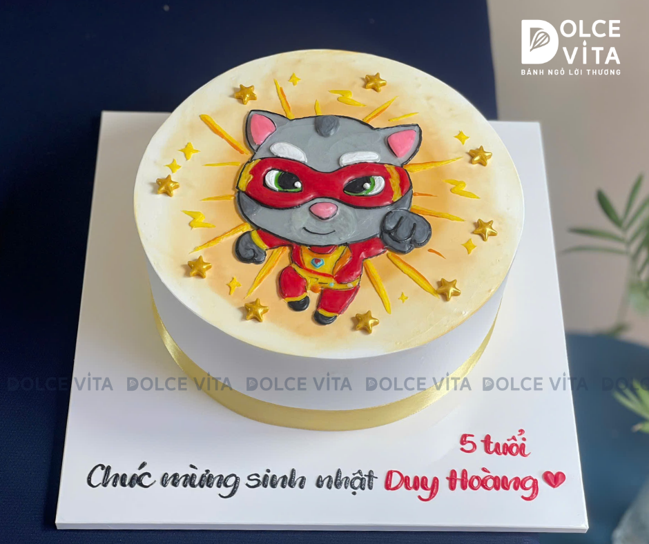[3030] (80) Bánh Kem Vẽ Siêu Nhân Tom – Chủ Đề Talking Tom Hero