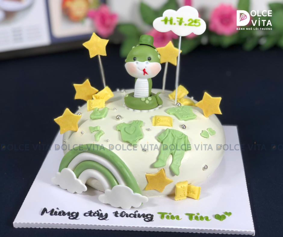 [1610] (200) Bánh Kem Tạo Hình Chú Rắn Cho Sinh nhật, Thôi nôi, Đầy tháng tuổi Rắn