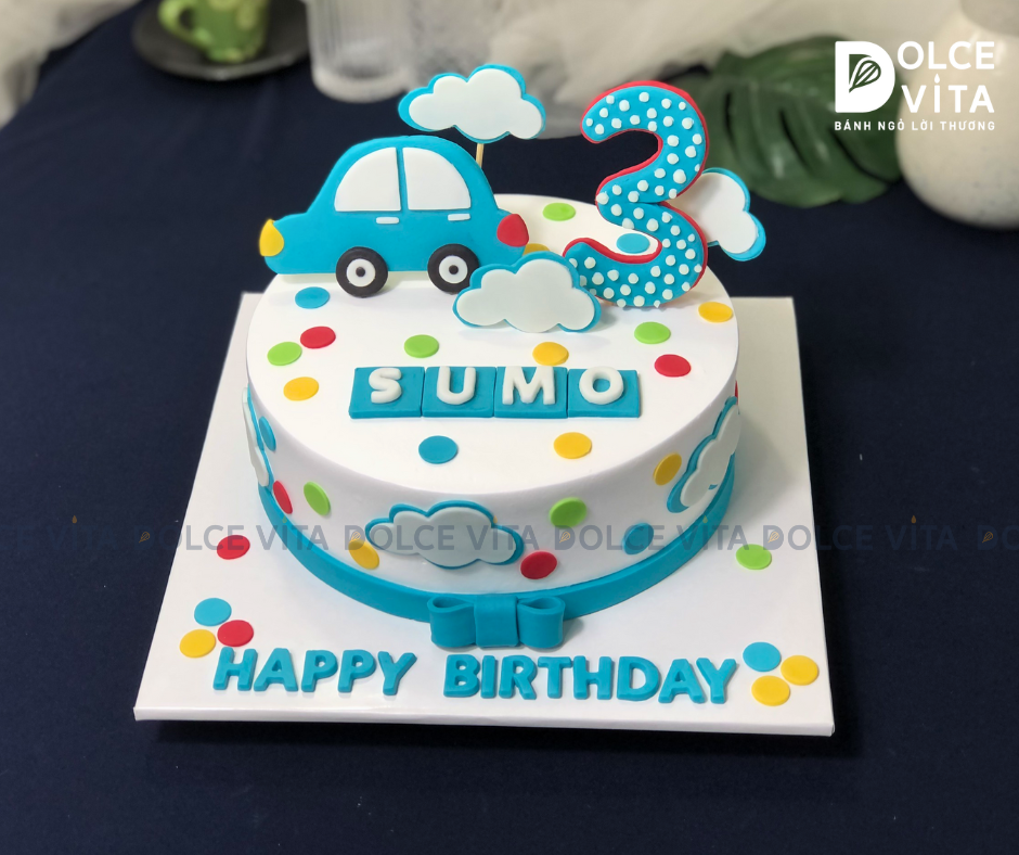 323 (200) Bánh tạo hình xe cảnh sát - Bánh sinh nhật bé trai chủ đề ô tô (đặt trước 2 ngày)