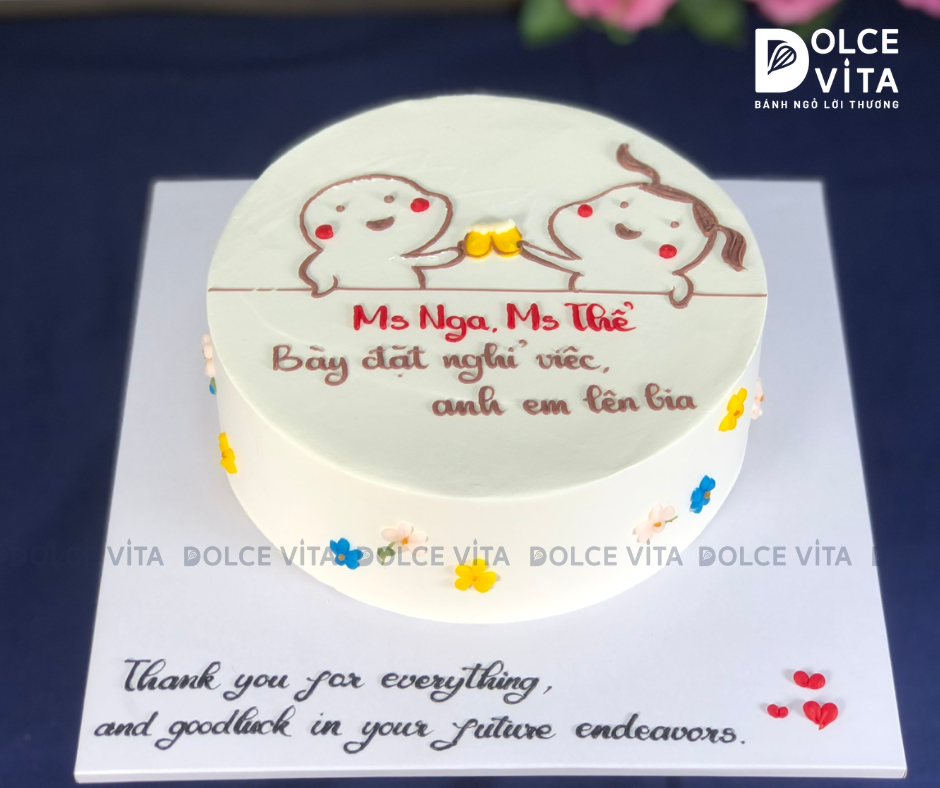 [1757] (30) Bánh kem vẽ hài hước, cùng nhau cụng ly chúc mừng