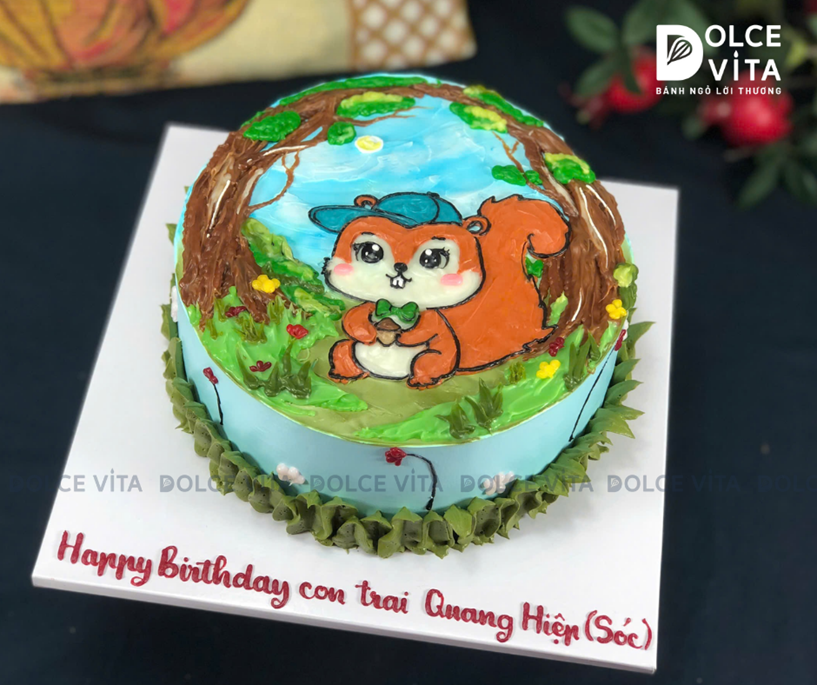 [2869] (90) Bánh vẽ chú Sóc con (Squirrel)