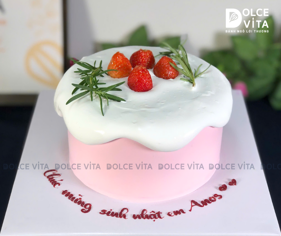 [2116] Bánh Kem Phong cách Đơn giản, thanh lịch tông hồng cho mọi Dịp