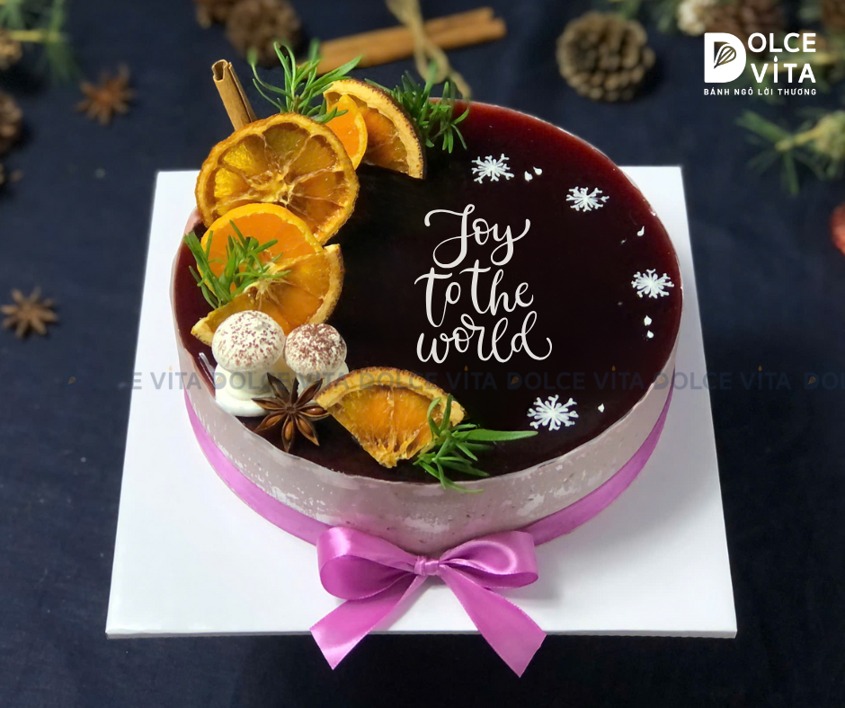 N304 Mulberry Yogurt (Mousse dâu tằm sữa chua) trang trí Giáng sinh