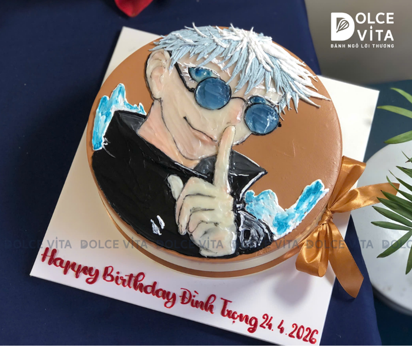 [1017] (M100) Bánh vẽ Satoru Gojo (Jujutsu Kaisen)