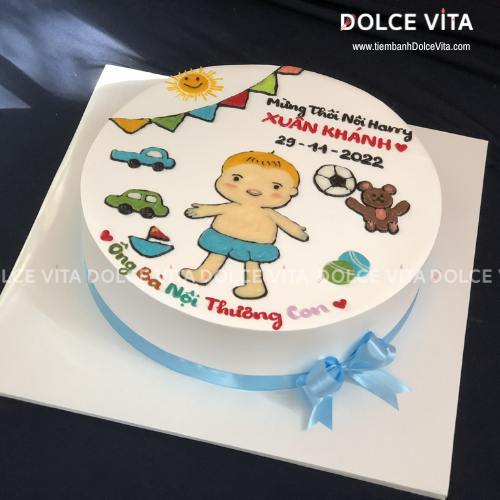 1229  (120) Bánh thôi nôi bé trai – Ngộ nghĩnh và đáng yêu