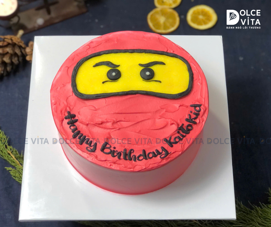 [1839] (40) Bánh kem vẽ hình Kai (LEGO Ninjago)