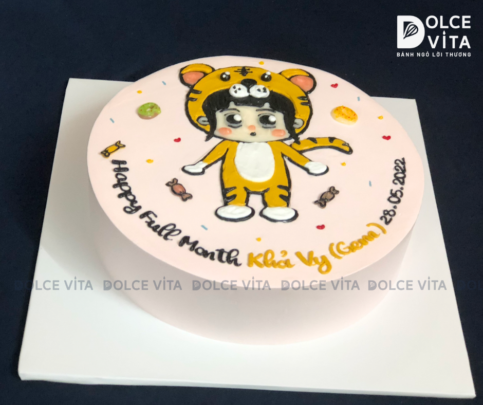 [1928] (70) Bánh kem mặc áo cosplay hình chú hổ - quà tặng bé trai, bé gái tuổi Dần