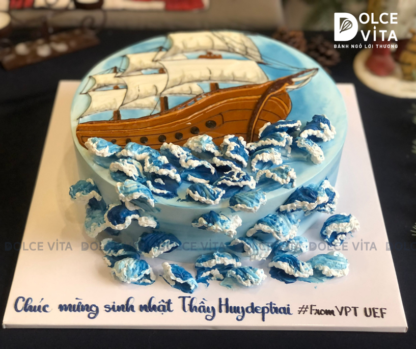 [2946] (120) Bánh Kem Thuyền & Sóng – Chinh Phục Mọi Thử Thách