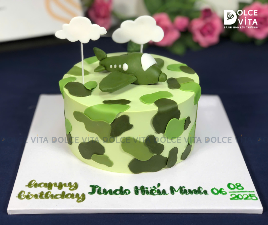 [1791] (200) Bánh Kem Máy Bay Quân Sự – Mạnh Mẽ & Cá Tính