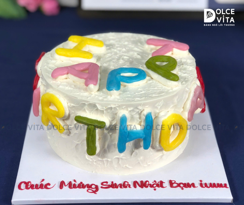 [1964] Bánh kem chữ nổi 3D - Đơn giản mà ấn tượng