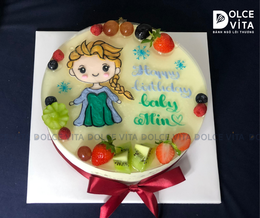 703 (70) Bánh vẽ công chúa Elsa (Frozen)