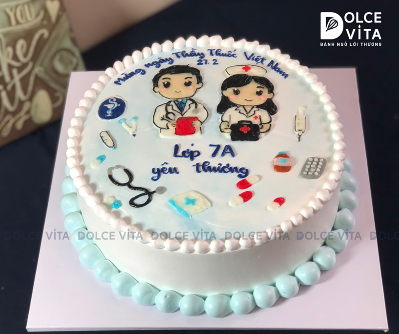 [3031] (120) Bánh vẽ bác sĩ - quà tặng cho người làm ngành Y.