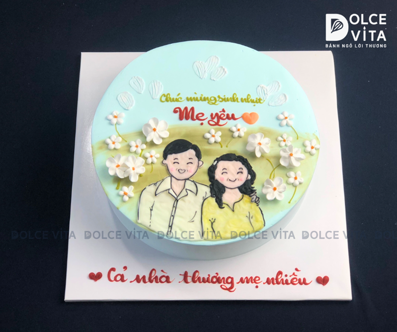 355 (90) Bánh vẽ hình ba mẹ